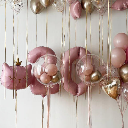 Princess Cat & Pink Gold Balloon Set | Charming Party Decor for Birthdays