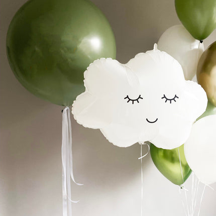 Dreamy Cloud and Green Balloon Set - Perfect for Baby Showers, Birthdays, and Nursery Decor