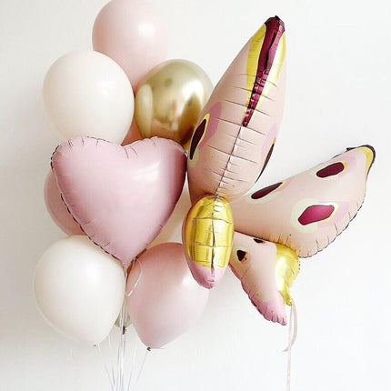 Elegant Butterfly and Heart Balloon Set - Perfect for Baby Showers, Birthdays, and Celebrations