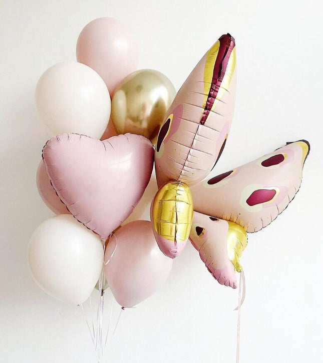 Elegant Butterfly and Heart Balloon Set - Perfect for Baby Showers, Birthdays, and Celebrations