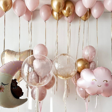 Dreamy Moon, Cloud, and Heart Balloon Set - Perfect for Baby Showers, Birthdays, and Nursery Decor