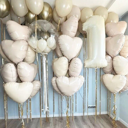 Luxurious Neutral-Toned Balloon Set for Birthdays and Elegant Celebrations