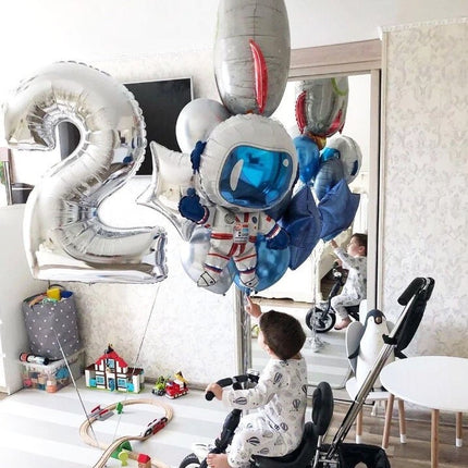 Space Adventure Balloon Set for Kids' Birthdays, Science Parties, and Astronaut-Themed Celebrations