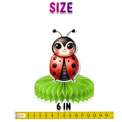 Adorable Bugs Honeycombs - Set of 5 - Ladybug, Bee, and Bug Party Decorations - Garden Theme Decor