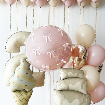 Delightful Pastel Balloon Set with Ice Cream and Cake Design - Perfect for Birthday Parties and Sweet Celebrations
