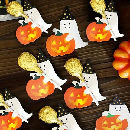 25-Piece Halloween Candy Holder Set - Adorable Ghost and Pumpkin Table Decor for Trick-or-Treating