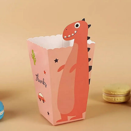 12-Piece Dinosaur Party Favor Bag Set - Adorable Dino Themed Treat Boxes for Kids' Birthday Parties