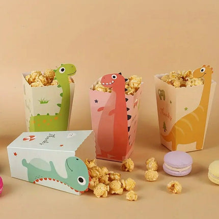 12-Piece Dinosaur Party Favor Bag Set - Adorable Dino Themed Treat Boxes for Kids' Birthday Parties