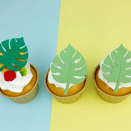 10 pcs Mini Soft Clay Palm Leaves - Tropical Party Decorations & Crafting Supplies