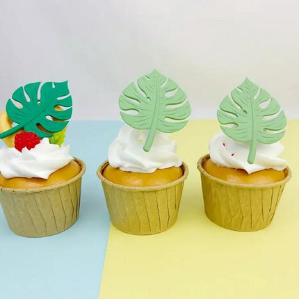 10 pcs Mini Soft Clay Palm Leaves - Tropical Party Decorations & Crafting Supplies