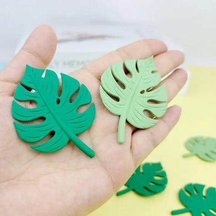 10 pcs Mini Soft Clay Palm Leaves - Tropical Party Decorations & Crafting Supplies