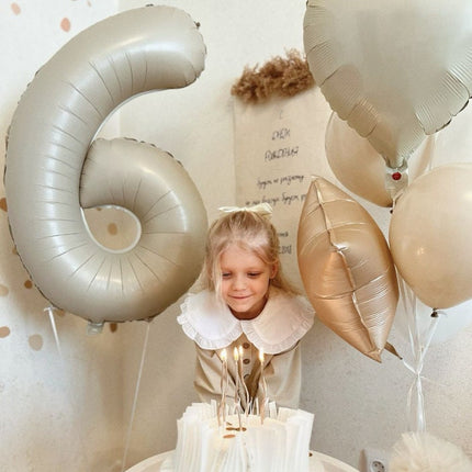 Elegant Pastel Balloon Set with Number Six Foil Balloon - Perfect for Birthdays and Special Celebrations