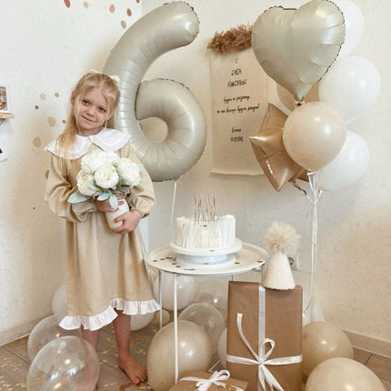 Elegant Pastel Balloon Set with Number Six Foil Balloon - Perfect for Birthdays and Special Celebrations