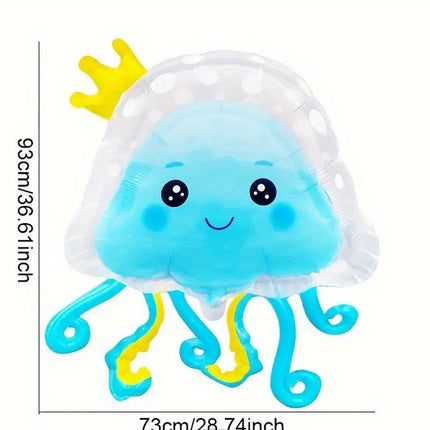 3-Piece Cute Double-Layer Bubble Crown Jellyfish Balloon Set - Colorful and Whimsical Decor for Parties