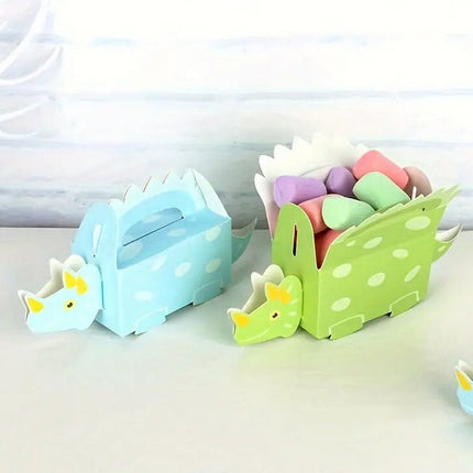 10-Piece Dinosaur Party Favor Bags Set - Cute Dino Candy and Gift Boxes for Kids Birthday Celebrations