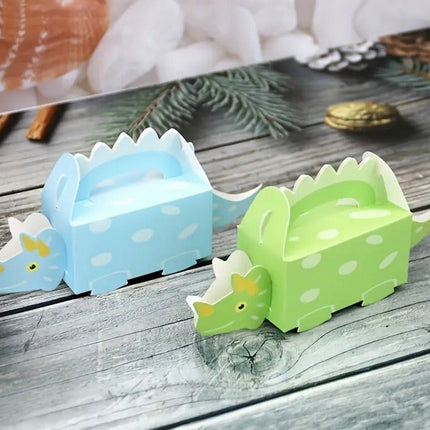 10-Piece Dinosaur Party Favor Bags Set - Cute Dino Candy and Gift Boxes for Kids Birthday Celebrations