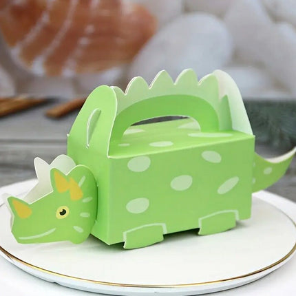 10-Piece Dinosaur Party Favor Bags Set - Cute Dino Candy and Gift Boxes for Kids Birthday Celebrations