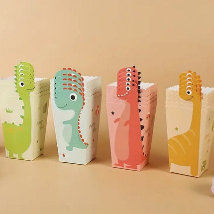 12-Piece Dinosaur Party Favor Bag Set - Adorable Dino Themed Treat Boxes for Kids' Birthday Parties
