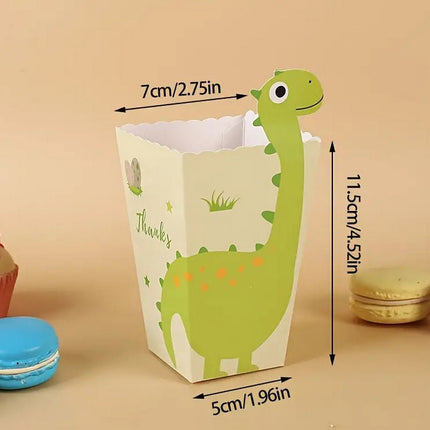 12-Piece Dinosaur Party Favor Bag Set - Adorable Dino Themed Treat Boxes for Kids' Birthday Parties