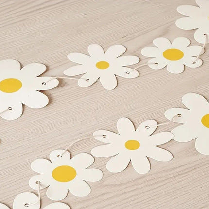 Charming Daisy Flower Garland – 118-inch Banner for Birthday, Baby Shower, and Spring Party Decoration
