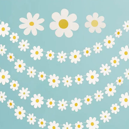 Charming Daisy Flower Garland – 118-inch Banner for Birthday, Baby Shower, and Spring Party Decoration