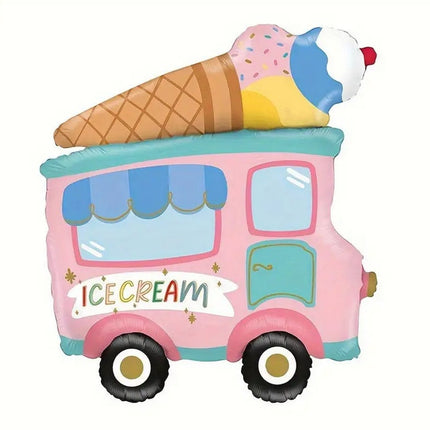 Giant Ice Cream Truck Balloon - Colorful Foil Balloon for Birthday Parties, Summer Events, and Dessert Decor