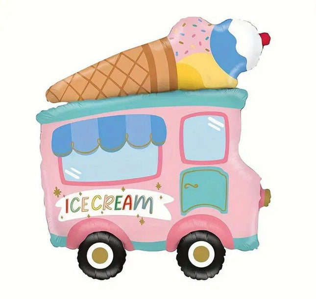 Giant Ice Cream Truck Balloon - Colorful Foil Balloon for Birthday Parties, Summer Events, and Dessert Decor