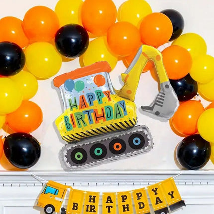 Giant Construction Excavator Foil Balloon - Perfect for Kids' Construction-Themed Birthday Parties