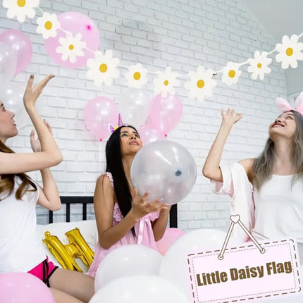Charming Daisy Flower Garland – 118-inch Banner for Birthday, Baby Shower, and Spring Party Decoration