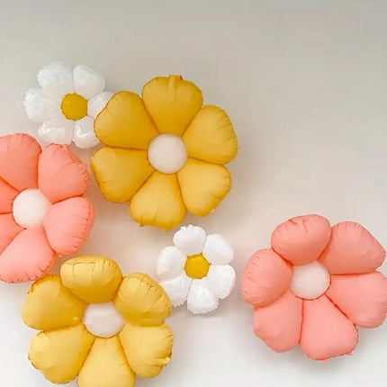 6 pcs Daisy Foil Balloons Set - Colorful Flower Balloons for Spring and Garden Party Decorations