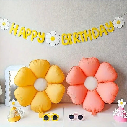 6 pcs Daisy Foil Balloons Set - Colorful Flower Balloons for Spring and Garden Party Decorations