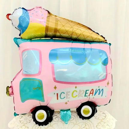 Giant Ice Cream Truck Balloon - Colorful Foil Balloon for Birthday Parties, Summer Events, and Dessert Decor