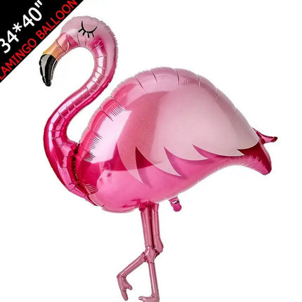Giant Pink Flamingo Foil Balloon - Tropical Party Decor, Photo Booth Prop, Birthday and Pool Party Supplies