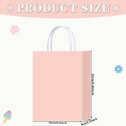Pastel Party Favor Bags - Set of 24 - Multicolor Gift Bags for Birthdays and Baby Showers
