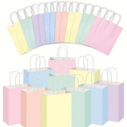 Pastel Party Favor Bags - Set of 24 - Multicolor Gift Bags for Birthdays and Baby Showers