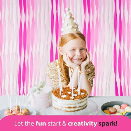 4-Pack Pink Crepe Paper Streamers, 82 Feet Each, 1.8 Inches Wide – Perfect for Parties and Crafts
