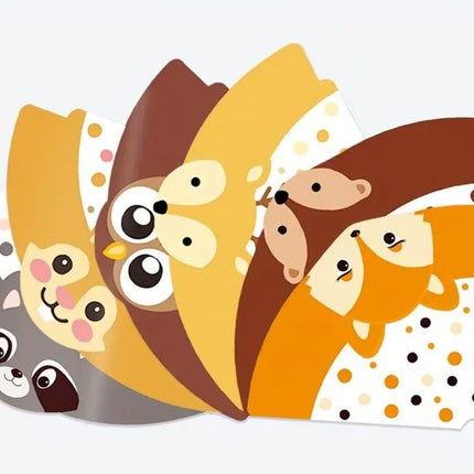 Set of 6 Forest Animal Party Hats - Cute Woodland Creatures Theme for Kids Birthdays and Themed Parties