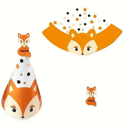 Set of 6 Forest Animal Party Hats - Cute Woodland Creatures Theme for Kids Birthdays and Themed Parties