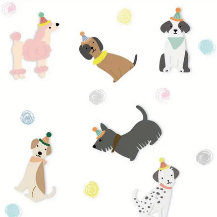 6 Pcs Playful Pup Cupcake Toppers - Handcrafted Dog Party Picks for Birthdays, Pet Celebrations, and Puppy Parties