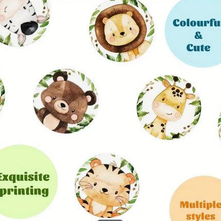 Jungle Safari Animal Sticker Roll - 500 pcs, Adorable Wildlife Stickers for Kids, Party Favors and Decorations