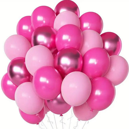 Luxurious Pink Party Balloon Set - 50 pcs Mixed Sizes for Celebrations