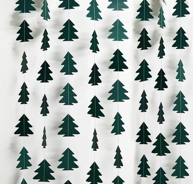 Green Tree Garland - 39 Feet Christmas Tree Banner for Holiday Decor, Winter Wonderland, and Party Decorations