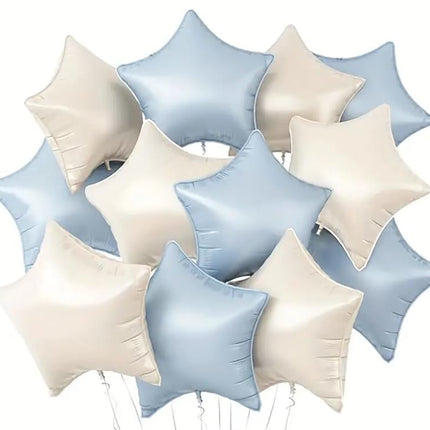 Luxurious Star Foil Balloons in Soft Pastels - Perfect for Elegant Celebrations and Decorations, Set of 12