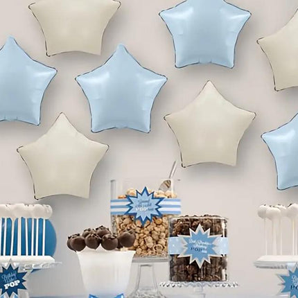 Luxurious Star Foil Balloons in Soft Pastels - Perfect for Elegant Celebrations and Decorations, Set of 12