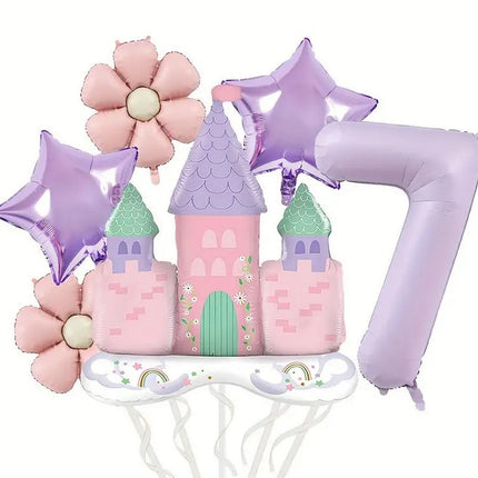 Princess Castle Balloon Kit - Magical Pink Castle, Star, and Flower Balloons for Princess-Themed Parties and Birthdays