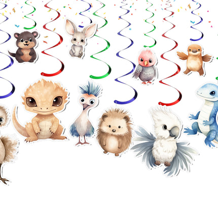 Cute Aussie Animals Streamers 10 pcs - Adorable Australian Wildlife Party Decorations