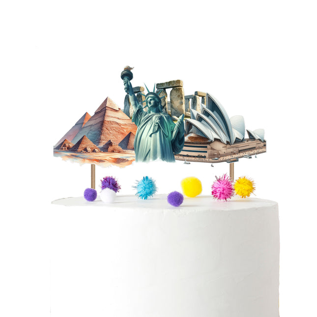 World Monuments Cake Topper