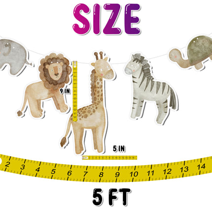 Jungle Animals 5 pcs Banner - Cute Safari Party Decor