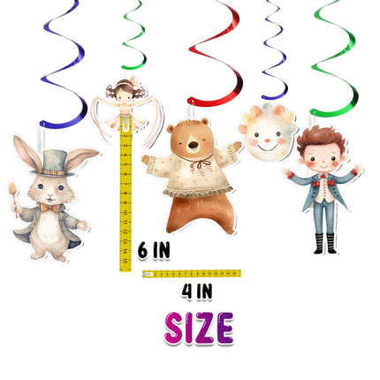 Circus Watercolor Streamers 10 pcs - Fun Carnival Party Decorations
