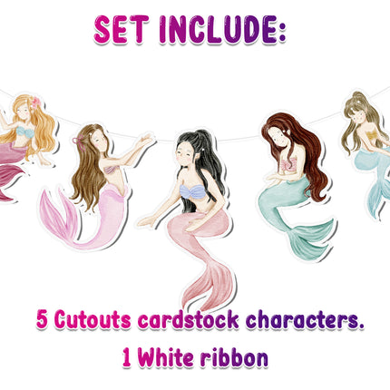 Mermaid 5 pcs Banner - Enchanting Underwater Party Decor